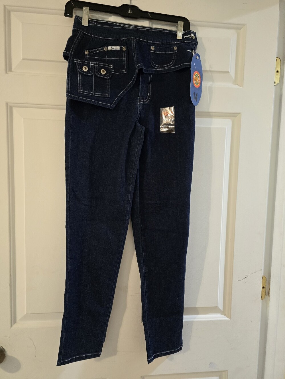 Dark Blue Women’s Jeans with Flap Pocket